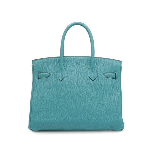 HERMES BIRKIN 30 BLEU SAINT CYR TAURILLON CLEMENCE HAND BAG 2015 T STAMP GOLD HARDWARE 90340907