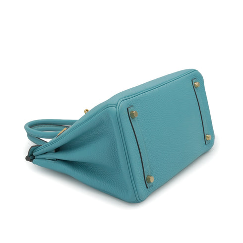 HERMES BIRKIN 30 BLEU SAINT CYR TAURILLON CLEMENCE HAND BAG 2015 T STAMP GOLD HARDWARE 90340907