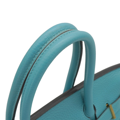 HERMES BIRKIN 30 BLEU SAINT CYR TAURILLON CLEMENCE HAND BAG 2015 T STAMP GOLD HARDWARE 90340907
