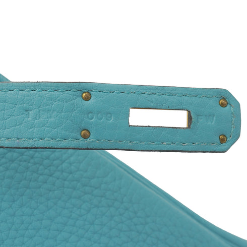 HERMES BIRKIN 30 BLEU SAINT CYR TAURILLON CLEMENCE HAND BAG 2015 T STAMP GOLD HARDWARE 90340907
