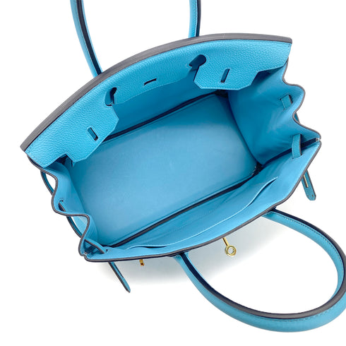 HERMES BIRKIN 30 BLUE DE NORD TOGO HAND BAG 2019 D STAMP GOLD HARDWARE 90322851
