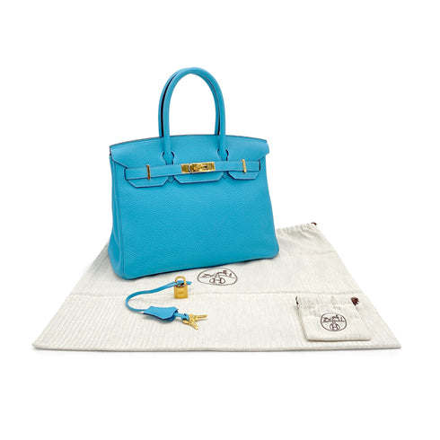 HERMES BIRKIN 30 BLUE DE NORD TOGO HAND BAG 2019 D STAMP GOLD HARDWARE 90322851