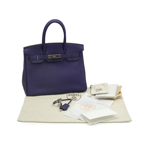 HERMES BIRKIN 30 BLUE ENCRE TOGO HAND BAG 2018 C STAMP PALLADIUM HARDWARE 90344098