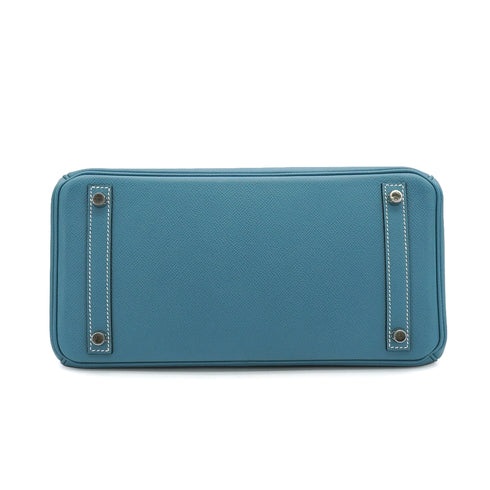 HERMES BIRKIN 30 BLUE JEAN VEAU EPSOM HAND BAG 2010 SQUARE N PALLADIUM HARDWARE 90340161