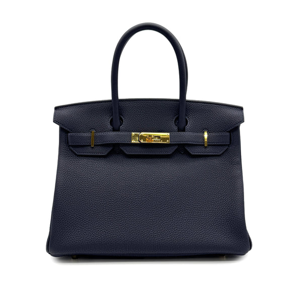 HERMES BIRKIN 30 BLUE NUIT TOGO HAND BAG 2020 Y GOLD HARDWARE 90313844