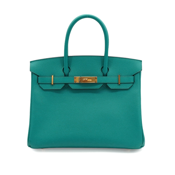 HERMES BIRKIN 30 BLUE PAON VEAU EPSOM HAND BAG 2016 X STAMP PALLADIUM HARDWARE 90343840