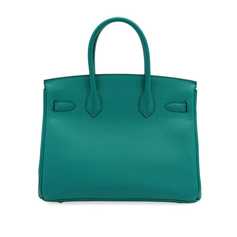 HERMES BIRKIN 30 BLUE PAON VEAU EPSOM HAND BAG 2016 X STAMP PALLADIUM HARDWARE 90343840