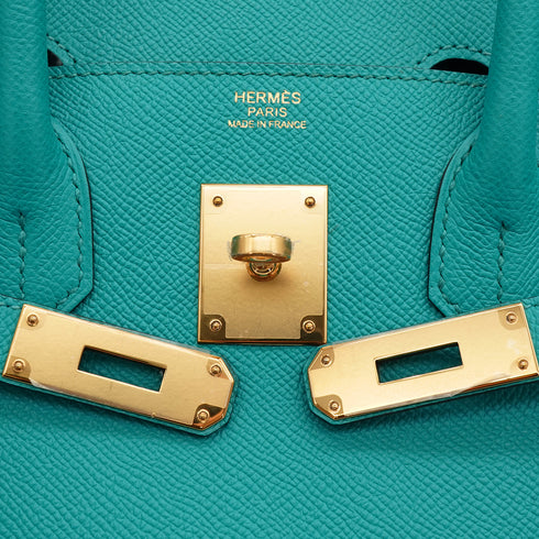 HERMES BIRKIN 30 BLUE PAON VEAU EPSOM HAND BAG 2016 X STAMP PALLADIUM HARDWARE 90343840