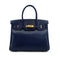 HERMES BIRKIN 30 BLUE SAPHIR BOX CALF HAND BAG 2022 U STAMP GOLD HARDWARE 90334262