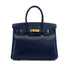 HERMES BIRKIN 30 BLUE SAPHIR BOX CALF HAND BAG 2022 U STAMP GOLD HARDWARE 90334262