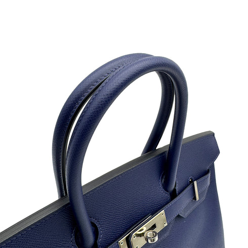 HERMES BIRKIN 30 BLUE SAPHIR EPSOM HAND BAG 2015 T STAMP PALLADIUM HARDWARE 90314752