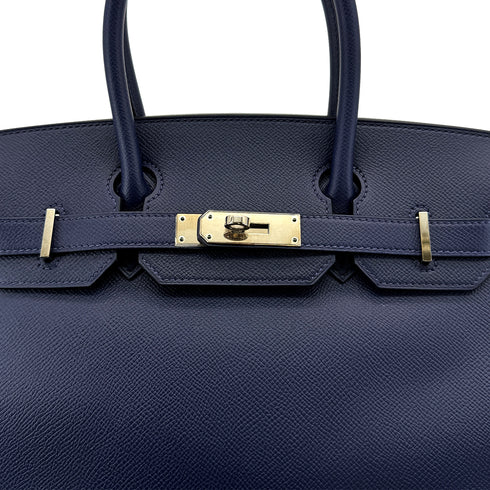 HERMES BIRKIN 30 BLUE SAPHIR EPSOM HAND BAG 2015 T STAMP PALLADIUM HARDWARE 90314752
