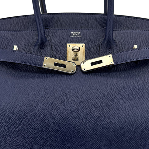 HERMES BIRKIN 30 BLUE SAPHIR EPSOM HAND BAG 2015 T STAMP PALLADIUM HARDWARE 90314752