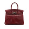 HERMES BIRKIN 30 BOURGOGNE CROCODILE NILOTICUS TOILE H HAND BAG 2001 SQUARE E PALLADIUM HARDWARE 90319996