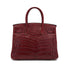 HERMES BIRKIN 30 BOURGOGNE CROCODILE NILOTICUS TOILE H HAND BAG 2001 SQUARE E PALLADIUM HARDWARE 90319996