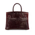 HERMES BIRKIN 30 BOURGOGNE POROSUS CROCODILE HAND BAG 2009 SQUARE M PALLADIUM HARDWARE 90348403
