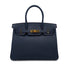 HERMES BIRKIN 30 CONTOUR BULUE INDIGO ROUGE H VEAU EPSOM HAND BAG 2017 A STAMP GOLD HARDWARE 90326203