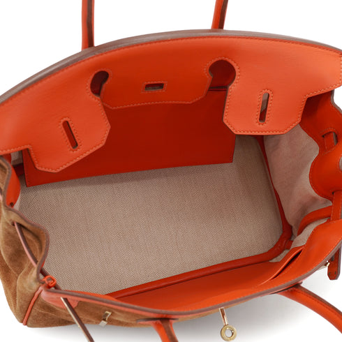 HERMES BIRKIN 30 CAPUCINE CHAMOIS SWIFT DOBLIS HAND BAG 2013 SQUARE Q GOLD HARDWARE 90331320