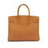 HERMES BIRKIN 30 CHESTNUT OSTRICH HAND BAG 2008 SQUARE L GOLD HARDWARE 90344566