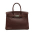 HERMES BIRKIN 30 CHOCOLATE EVERGRAIN HAND BAG 2007 SQUARE K PALLADIUM HARDWARE 90351436