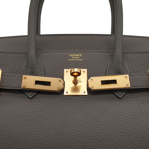 HERMES BIRKIN 30 ETAIN TOGO HAND BAG 2020 Y STAMP GOLD HARDWARE 90348406