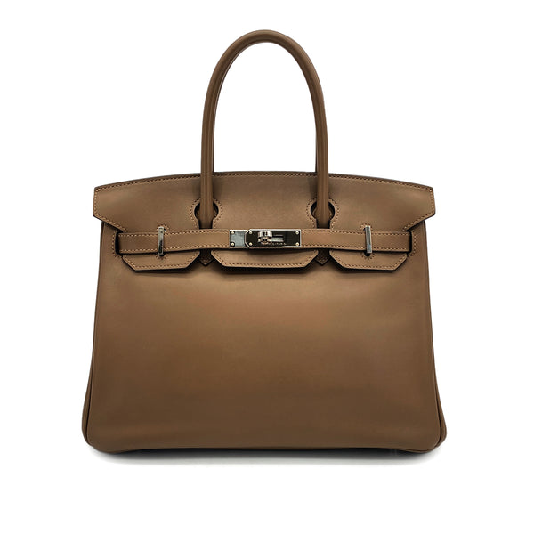 HERMES BIRKIN 30 ETOUPE SWIFT HAND BAG 2020 Y STAMP PALLADIUM HARDWARE 90325329