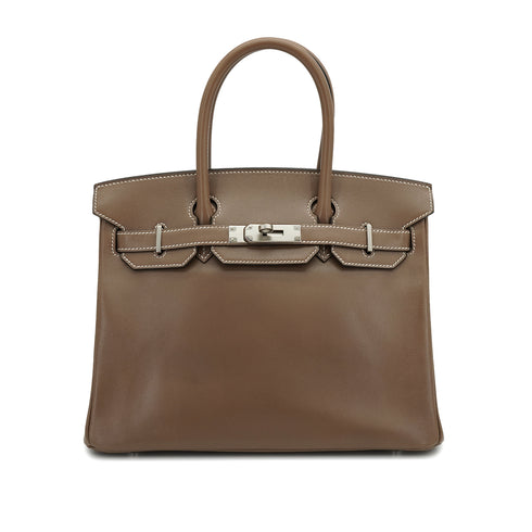 HERMES BIRKIN 30 ETOUPE TADELAKT HAND BAG 2018 C STAMP PALLADIUM HARDWARE 90330705