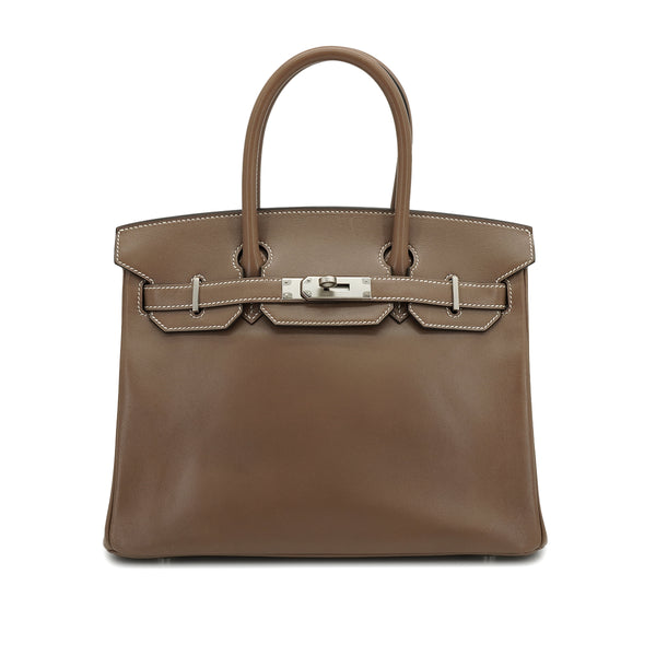 HERMES BIRKIN 30 ETOUPE TADELAKT HAND BAG 2018 C STAMP PALLADIUM HARDWARE 90330705