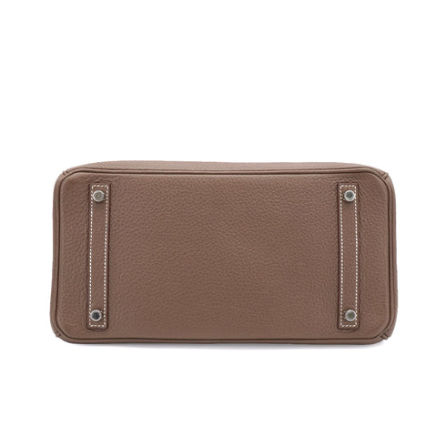 HERMES BIRKIN 30 ETOUPE TAURILLON CLEMENCE HAND BAG 2011 SQUARE O PALLADIUM HARDWARE 90340492