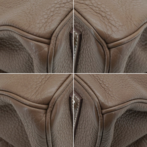 HERMES BIRKIN 30 ETOUPE TAURILLON CLEMENCE HAND BAG 2011 SQUARE O PALLADIUM HARDWARE 90340492