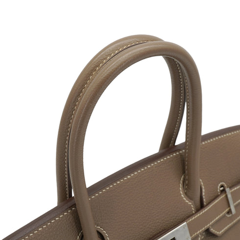 HERMES BIRKIN 30 ETOUPE TOGO HAND BAG 2008 SQUARE L PALLADIUM HARDWARE 90335786