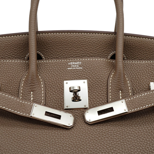 HERMES BIRKIN 30 ETOUPE TOGO HAND BAG 2009 SQUARE M PALLADIUM HARDWARE 90333709
