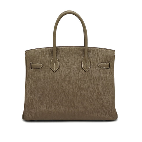 HERMES BIRKIN 30 ETOUPE TOGO HAND BAG 2009 SQUARE M PALLADIUM HARDWARE 90335147