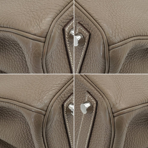 HERMES BIRKIN 30 ETOUPE TOGO HAND BAG 2009 SQUARE M PALLADIUM HARDWARE 90335147