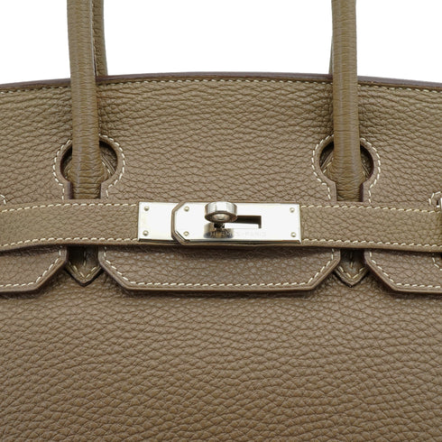 HERMES BIRKIN 30 ETOUPE TOGO HAND BAG 2009 SQUARE M PALLADIUM HARDWARE 90335147