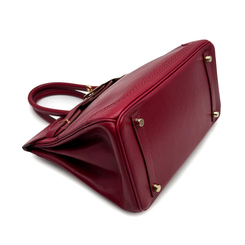 HERMES BIRKIN 30 GHILLIES RUBIS VEAU TADELAKT HAND BAG 2012 SQUARE P GOLD HARDWARE 90313549