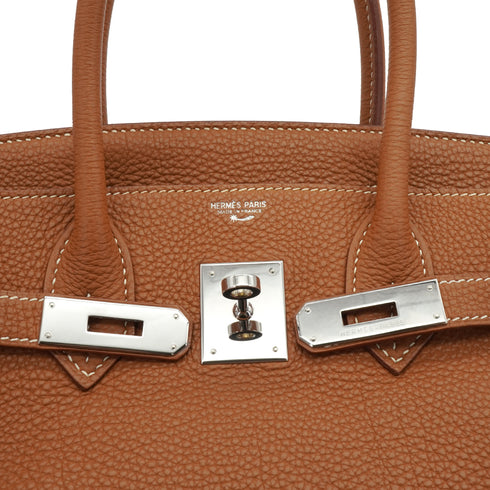 HERMES BIRKIN 30 GOLD TOGO HAND BAG 2004 SQUARE H PALLADIUM HARDWARE 90336792