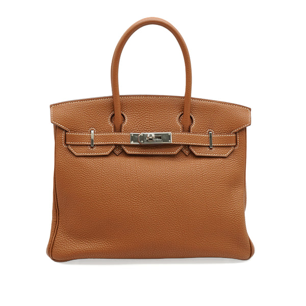 HERMES BIRKIN 30 GOLD TOGO HAND BAG 2006 SQUARE J PALLADIUM HARDWARE MARKED STAR 90343620