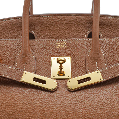 HERMES BIRKIN 30 GOLD TOGO HAND BAG 2008 SQUARE L GOLD HARDWARE 90351054