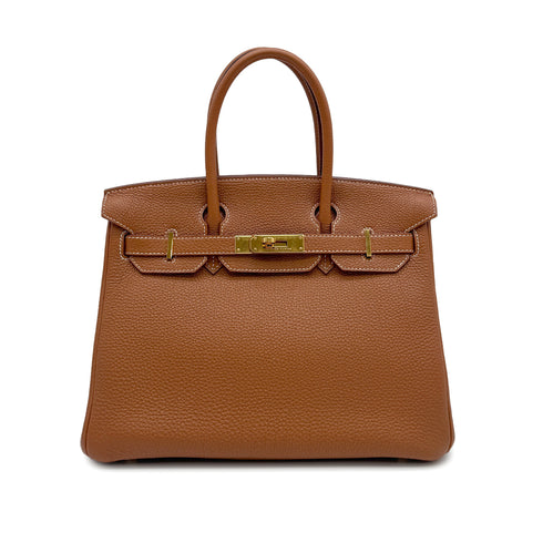 HERMES BIRKIN 30 GOLD TOGO HAND BAG 2009 SQUARE M GOLD HARDWARE 90311971