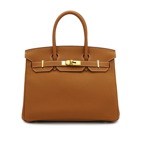 HERMES BIRKIN 30 GOLD TOGO HAND BAG 2015 T STAMP GOLD HARDWARE 90333180