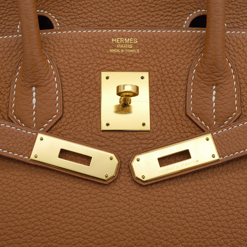 HERMES BIRKIN 30 GOLD TOGO HAND BAG 2015 T STAMP GOLD HARDWARE 90333180