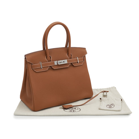 HERMES BIRKIN 30 GOLD TOGO HAND BAG 2018 C STAMP PALLADIUM HARDWARE 90338770