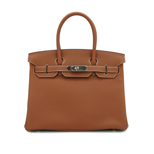 HERMES BIRKIN 30 GOLD TOGO HAND BAG 2018 C STAMP PALLADIUM HARDWARE 90338770