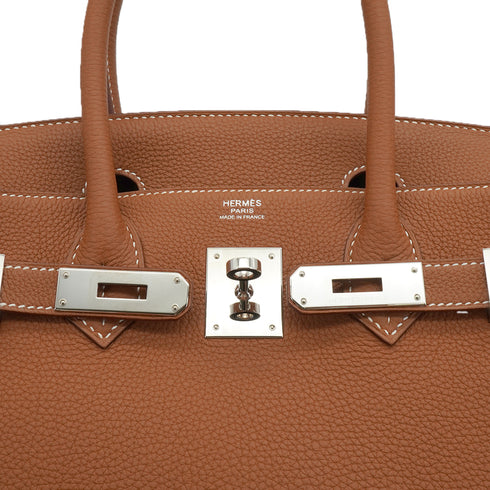 HERMES BIRKIN 30 GOLD TOGO HAND BAG 2018 C STAMP PALLADIUM HARDWARE 90338770