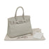 HERMES BIRKIN 30 GRIS PERLE VEAU TADELAKT HAND BAG 2014 SQUARE R GUILLOCHE HARDWARE 90322785
