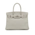 HERMES BIRKIN 30 GRIS PERLE VEAU TADELAKT HAND BAG 2014 SQUARE R GUILLOCHE HARDWARE 90322785