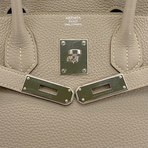 HERMES BIRKIN 30 GRIS TOURTERELLE TAURILLON CLEMENCE HAND BAG 2015 T STAMP PALLADIUM HARDWARE 90327059
