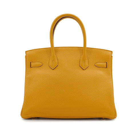 HERMES BIRKIN 30 JAUNE AMBRE TAURILLON CLEMENCE HAND BAG 2019 D STAMP GOLD HARDWARE 90341434