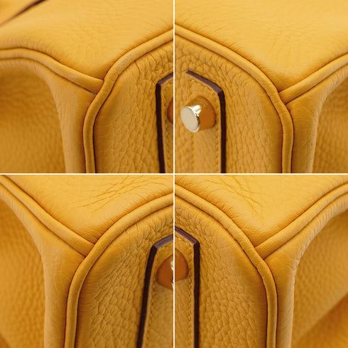 HERMES BIRKIN 30 JAUNE AMBRE TAURILLON CLEMENCE HAND BAG 2019 D STAMP GOLD HARDWARE 90341434